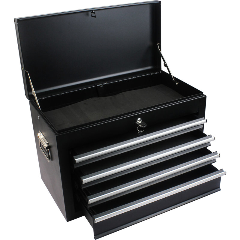 2 In 1 Detachable Tool Cabinet With 6 Drawers And Black Surface Finish Metal 6 Chest 4 Feature For Garage Use, Black