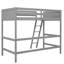Lit mezzanine en bois massif avec lit simple, gris - Design élégant et moderne-421229009
