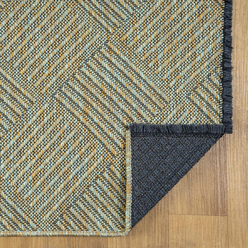 Tapis moderne à carreaux antidérapant lavable, Rectangulaire 8 pi x 10 pi