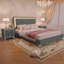Ensemble de chambre à coucher 3 pièces, lit plateforme tapissier avec lumières DEL et 2 tables de chevet-1028212029