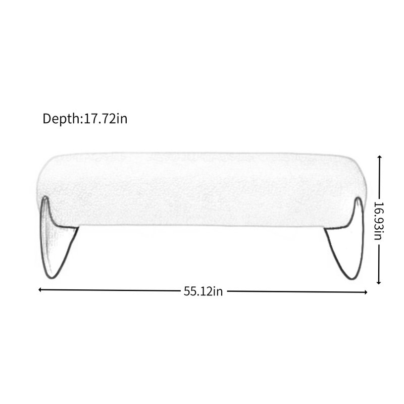 Banc simple de style crème