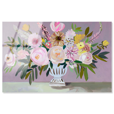 «Lilas Antrobouquet», reproduction d'art acrylique sur toile rose par Art Remedy