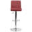 Chestertown Contemporary Vinyl Adjustable Height Barstool with Rolled Seat and Chrome Base-1479003128