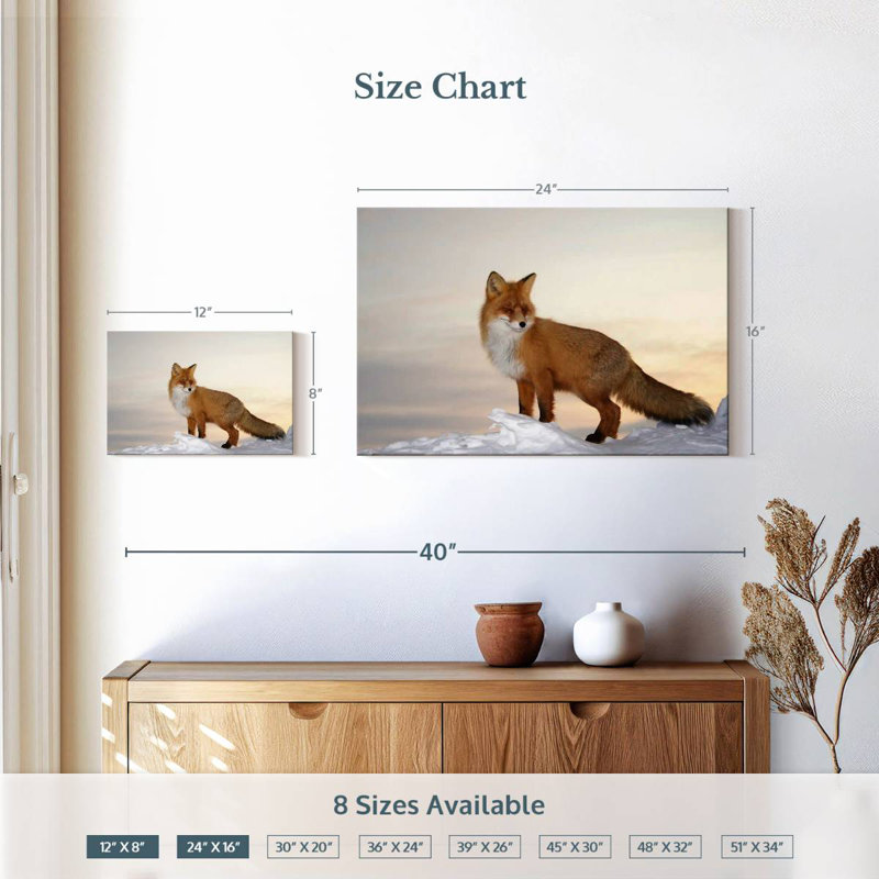 Brampt Majestic Fox, 16" H x 24" W
