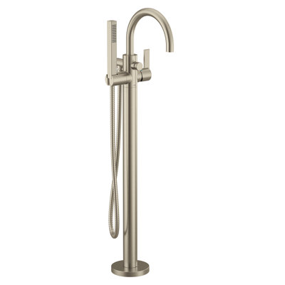 Moen Cia One Handle Freestanding Floor Mount Tub Filler with Handshower, Mounting Kit Required