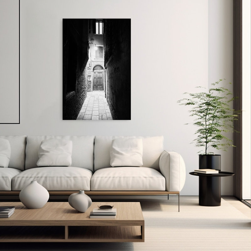 «Dark European Alley», art abstrait de la ville abstraite, impression d'art mural, H 60 po x l 40 po