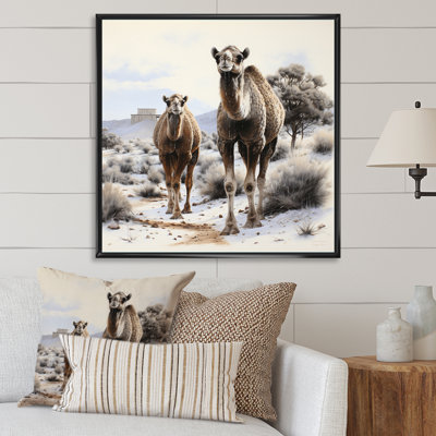 Camel force silencieuse pointillisme sur toile