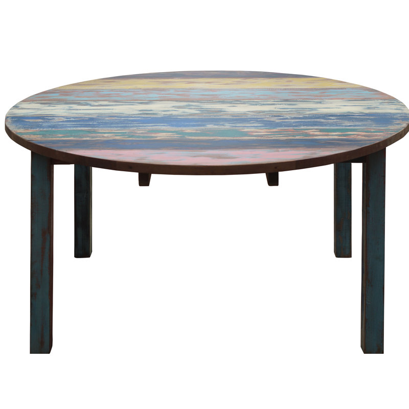 Table de salle à manger en bois massif Eleni, H 30 po x L 63 po x l 63 po