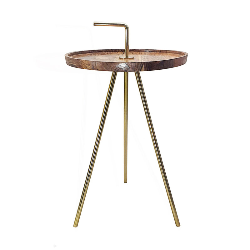 Side Table With Tripod Steel Legs