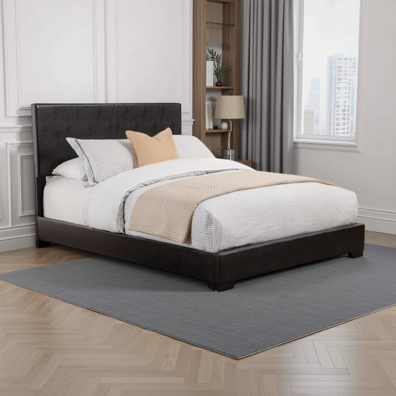 Antima Upholstered Bed, Black, Full / Double