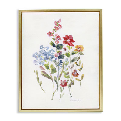 Mixed Wildflower Buds Floater Canvas Wall Art by Sally Swatland