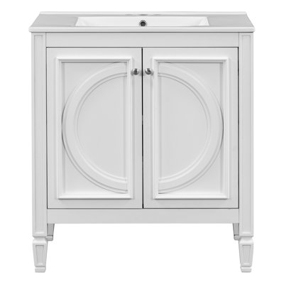 60" Bathroom Vanity With Double Sink Combo Set, Ceramic Sink, Soft Close Doors With Shelf, Storage Drawer