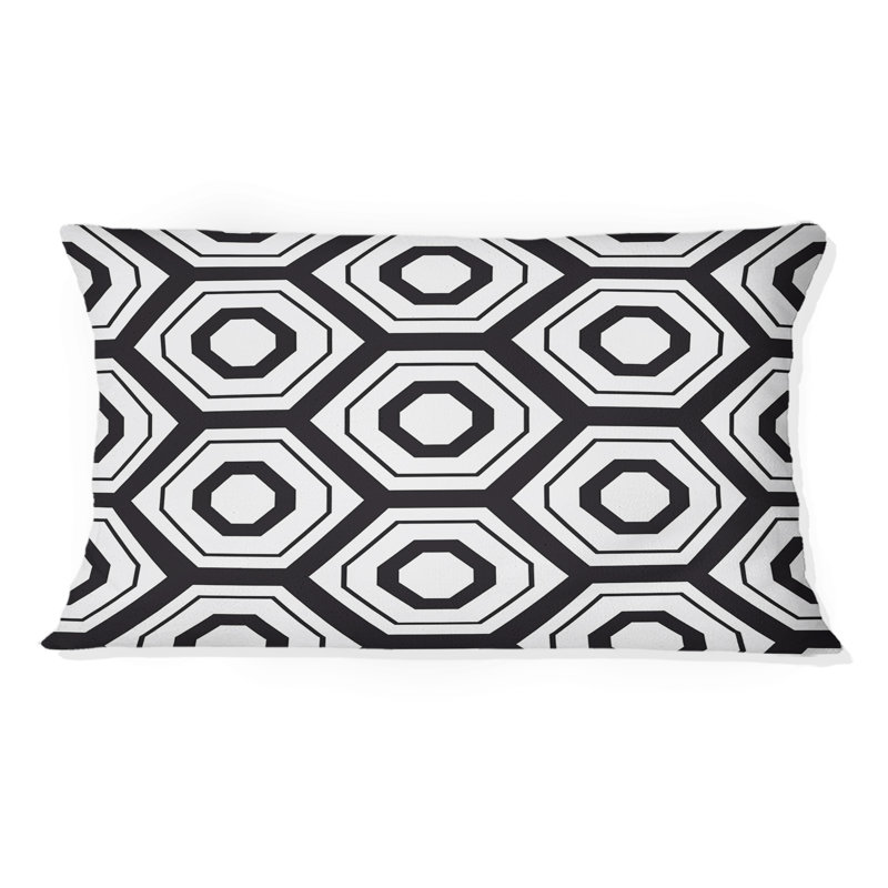 Coussin lombaire traditionnel noir Hexagon X