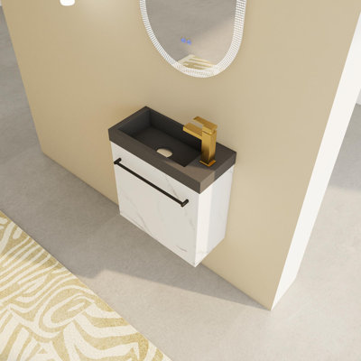 Meuble-lavabo simple 19 po avec plateau en plastique Jahlon