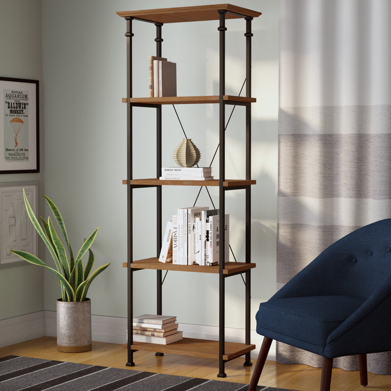 Zona Etagere Bookcase, Rustic Oak