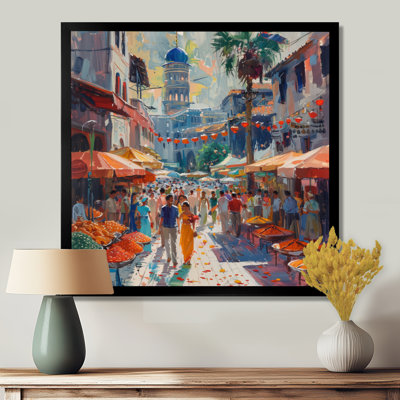 «Orange bazar brun au Maroc en été II», impression d'art mural au Maroc