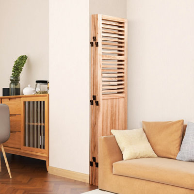 6 Folding Solid Wood Room Divider, 82.8'' W X 65'' H, Natural Color Choice H With Hinges