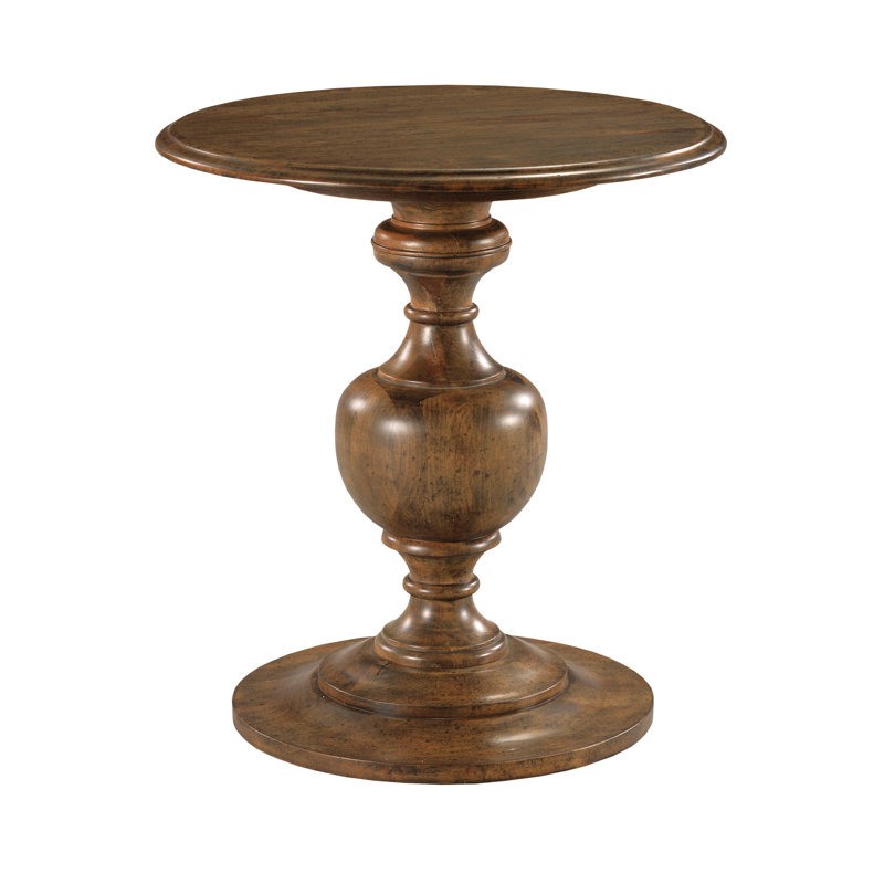 Table de bout à piédestal en bois massif Stephenia