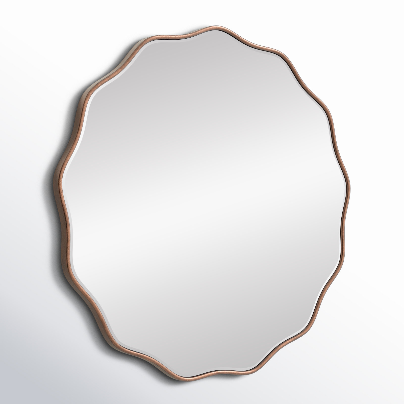 Francina Scalloped Mirror, 32" x 32", Bronze