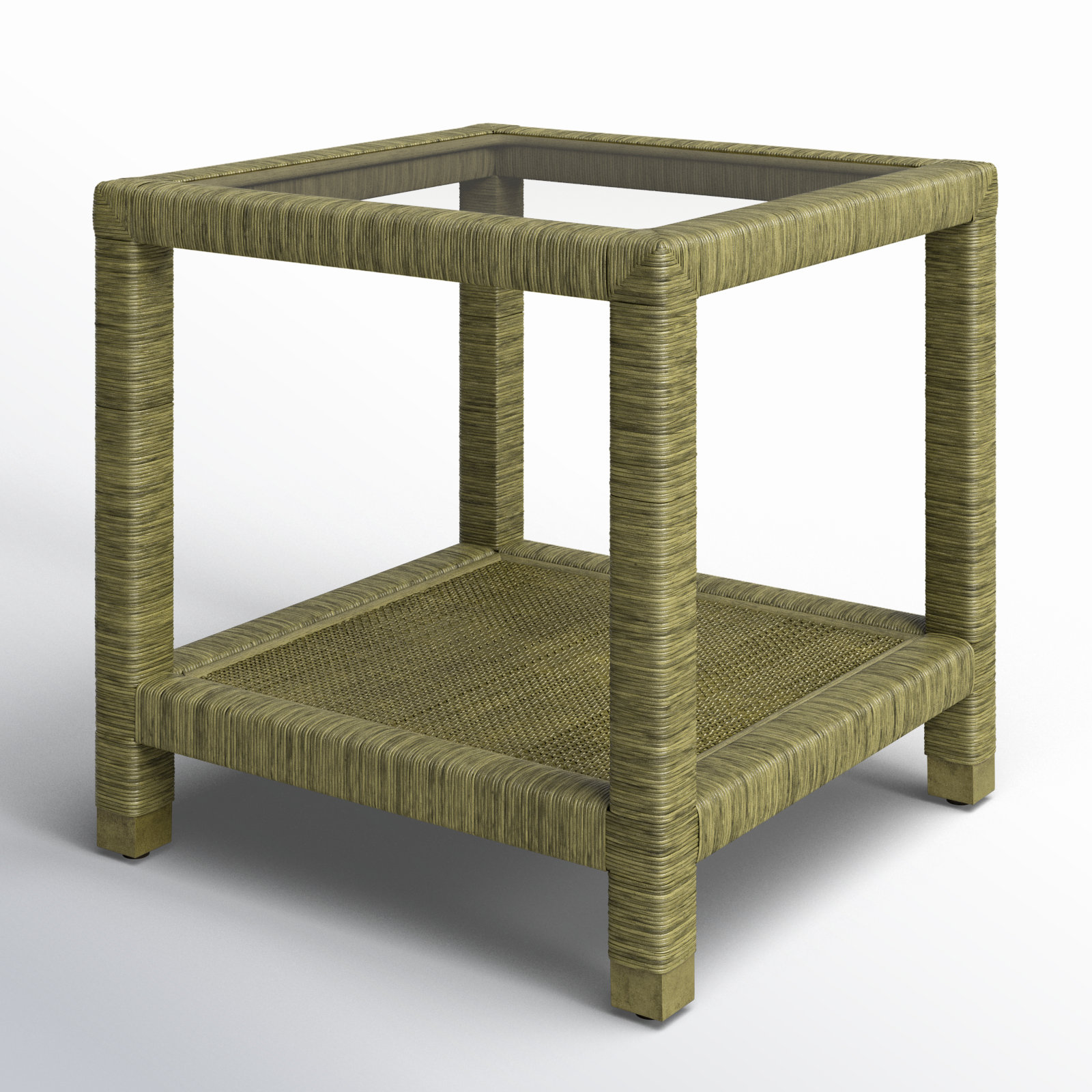Graham Glass End Table, Brass