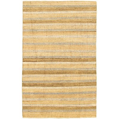 Tapis kaki / gris en laine noué à la main