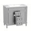 Meuble-lavabo simple 35,9 po avec plateau en bois massif Rahees-552810456