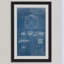 « tesla arc lamp 1891 blueprint » par steve king, reproduction d’art encadrée-18064643