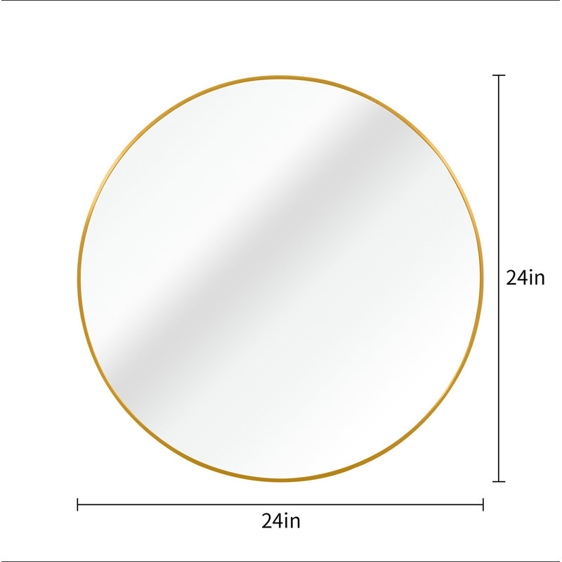 Miroir mural pour salle de bain, Doré, 24 po X 24 po