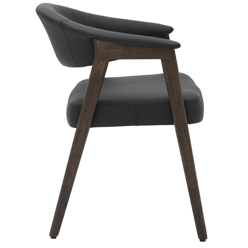 Ensemble de 2 chaises de salle à manger Betza noires et noyer foncé, Noir