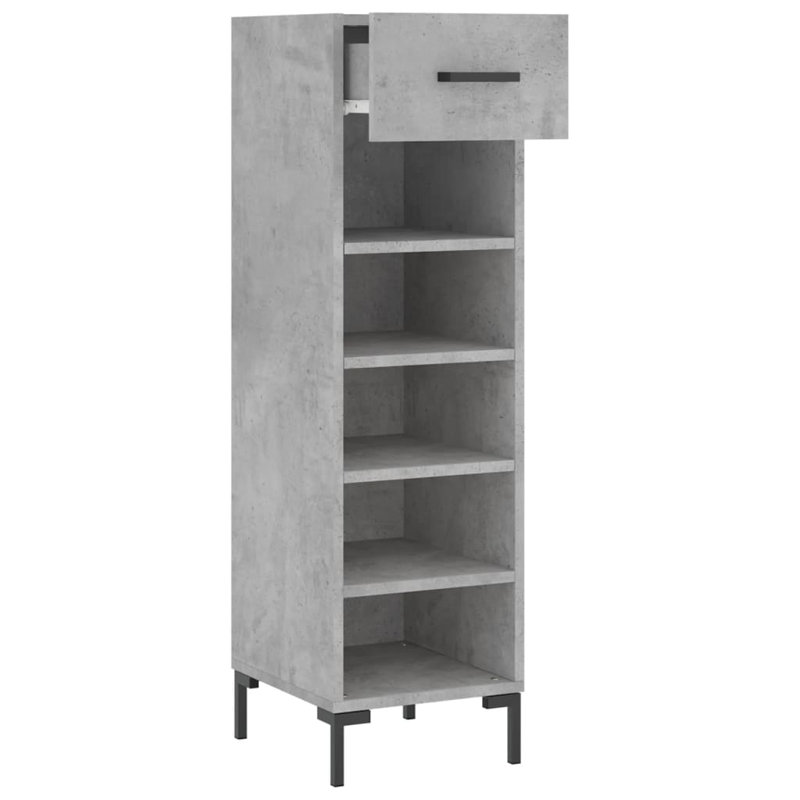 5 Pair Shoe Storage Cabinet, Concrete Grey