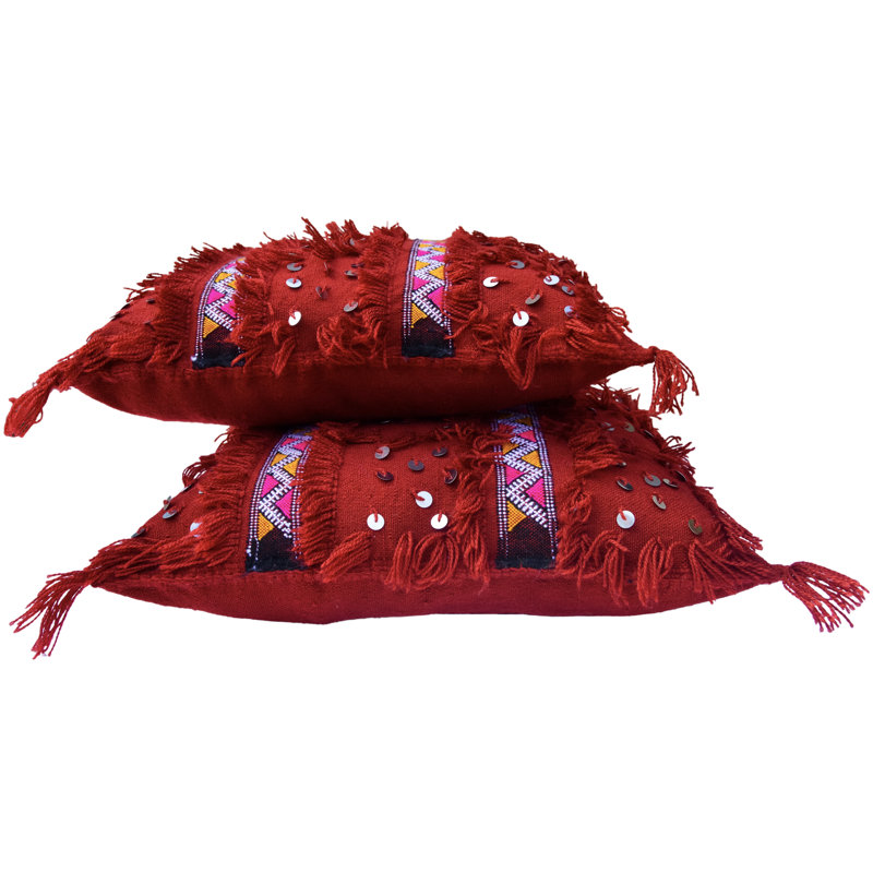 Rectangular Pillow Cover & Insert, Maroon/Pink/Red