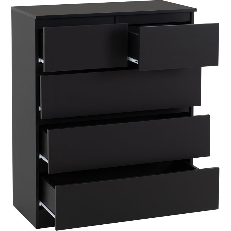 80cm W 5 - Drawer Chest of Drawers, Black