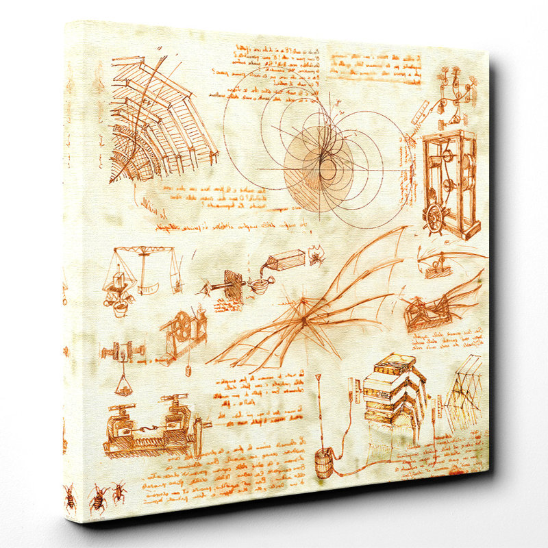 Leonardo Da Vinci - Wrapped Canvas Painting, 35cm H x 35cm W