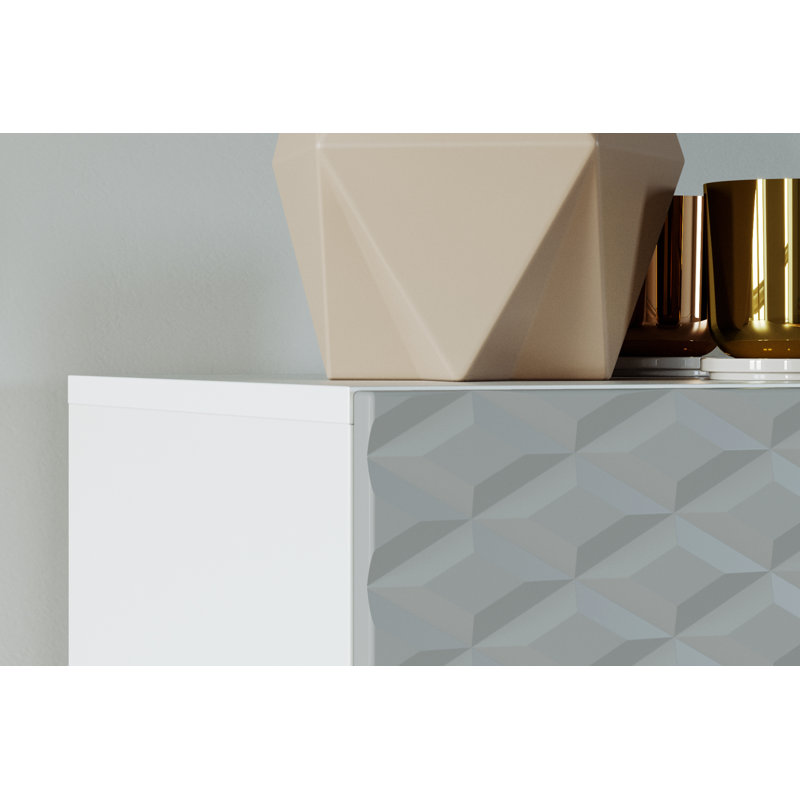 Feehley 165cm Sideboard, White/Grey