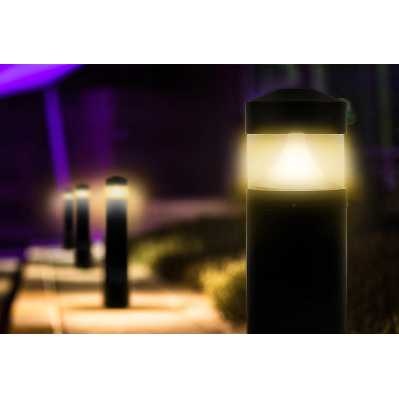 Solus 4000K Round LED Walkway Landscape Bollard Light, Black