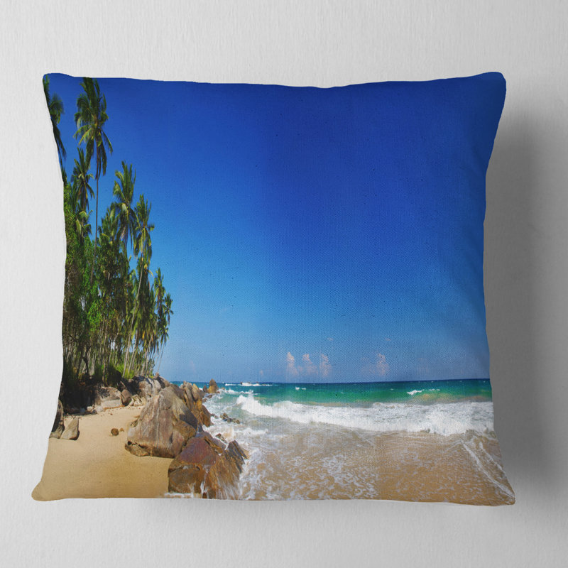 Coussin de paysage tropical, 16 po x 1 po, Coussin décoratif