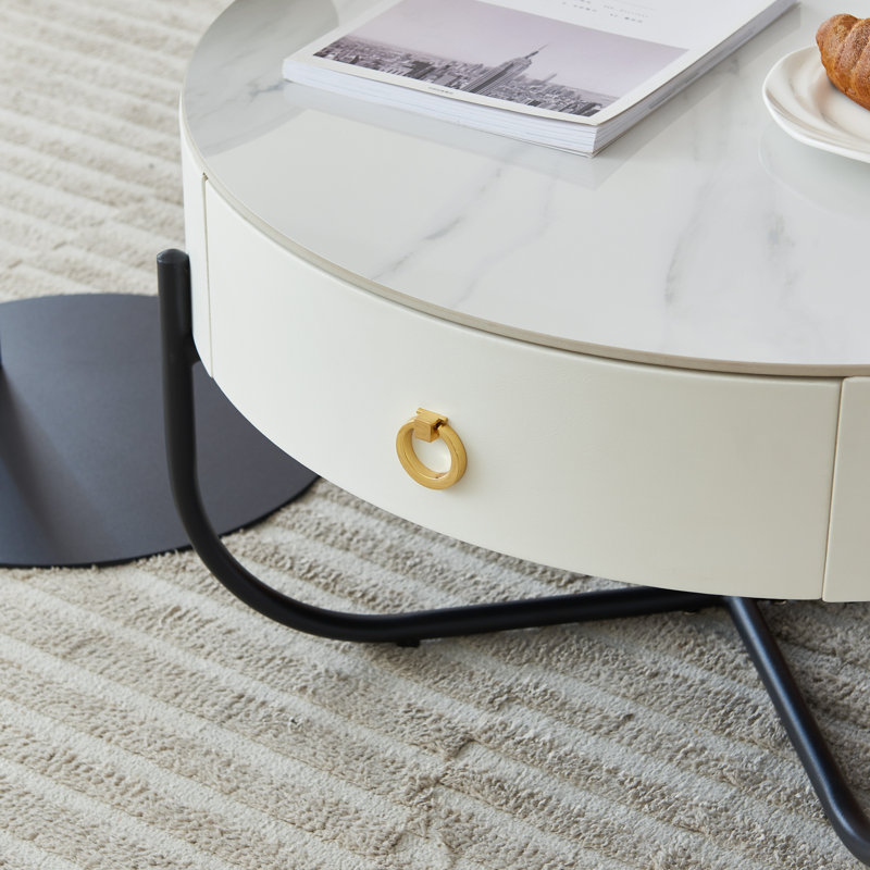 Aamora Nesting Tables with Storage, Black