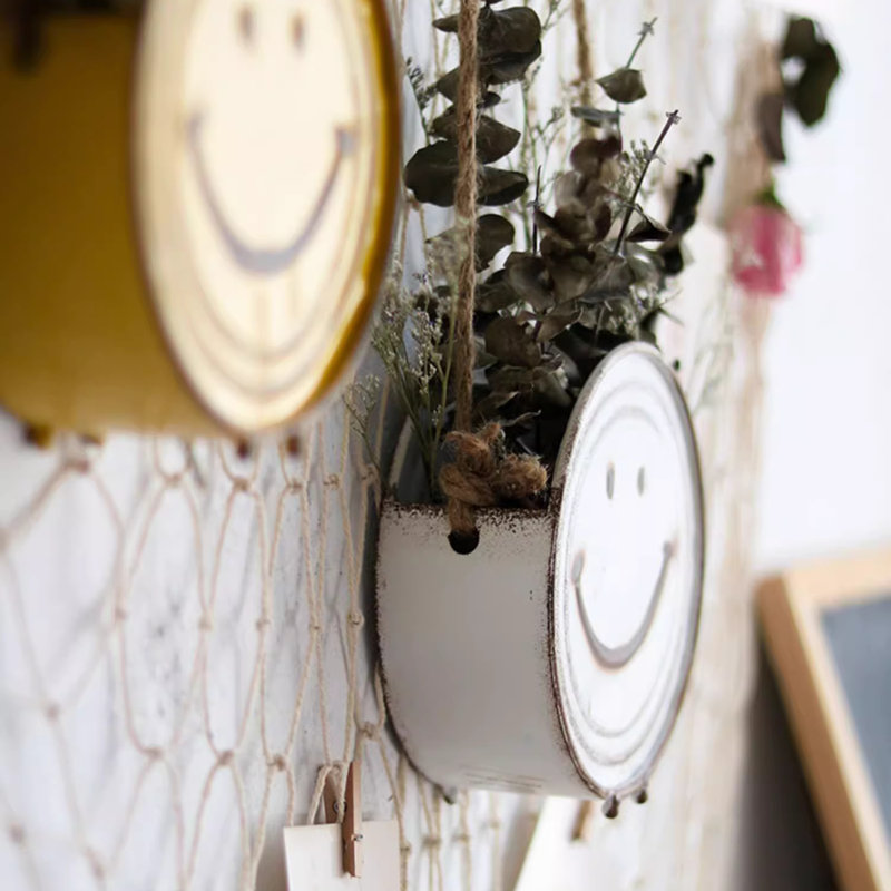 Jardinière suspendue Happy Face, Jaune
