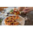 Foreside Home & Garden Round Serving Board Whitewash Wood with Leather Loop