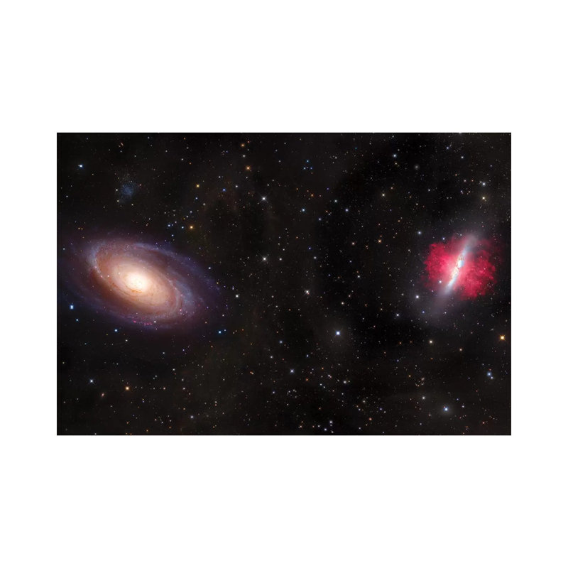 M81 And M82, Spiral Galaxy In Ursa Major I by Robert Gendler - Wrapped Canvas Print, 20.32 cm H x 30.48 cm W