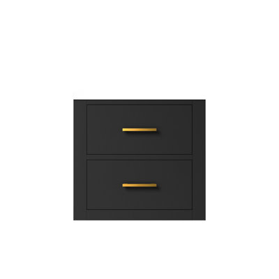 20 po L x P 18 po Meuble-lavabo noir pour salle de bain avec rebord de rangement sous le lavabo