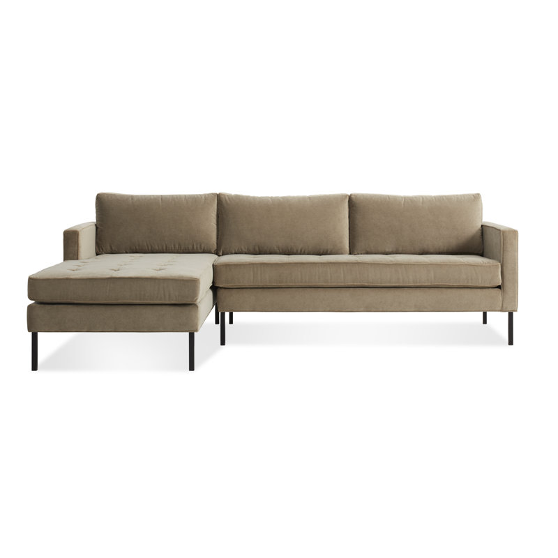 Paramount Chaise Sectional, Left Hand Facing, Black, Sanford Ceramic Crossweave