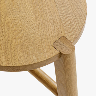 Brennan Farmhouse Natural Colored Round Top Wooden 3 Leg Stool with Brown Base Finish and Easy to Use Design