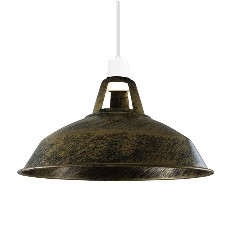 Buckleys 16cm H Metal Bowl Pendant Shade ( Uno ), Brushed Brass