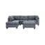 3 pièces Canapé modulaire gris et gris