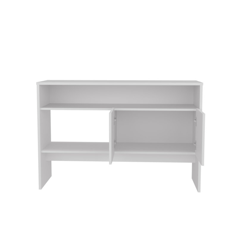 Console H 31,8 po avec 2 portes et 3 tablettes, Blanc