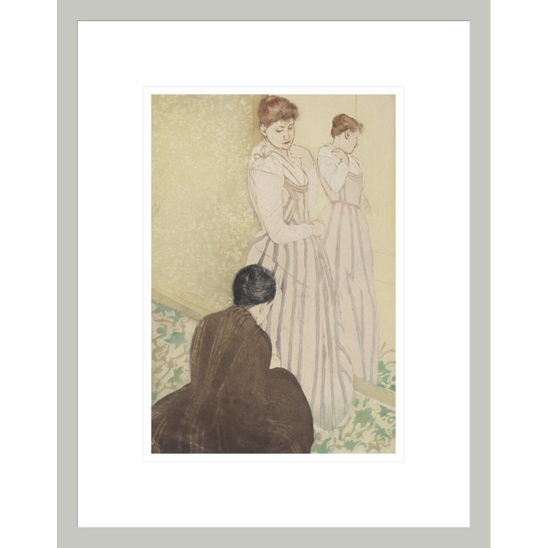 «The Fitting» par Mary Cassatt, impression giclée sur cadre, H 16,75 po x l 13,24 po