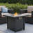 28-Inch Iron Square Propane Fire Pit Table
