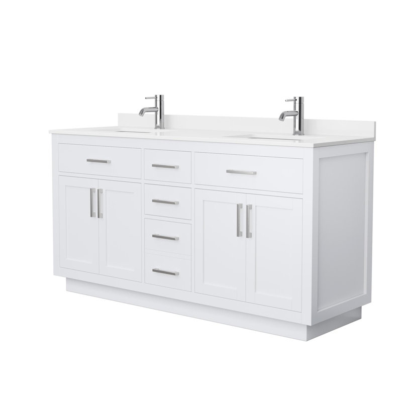 Beckett TK 66'' W Vanity, White, Brushed Nickel, Single