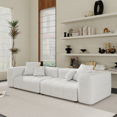 Canapé modulaire en tissu de lin 2 pièces Kay Crumley